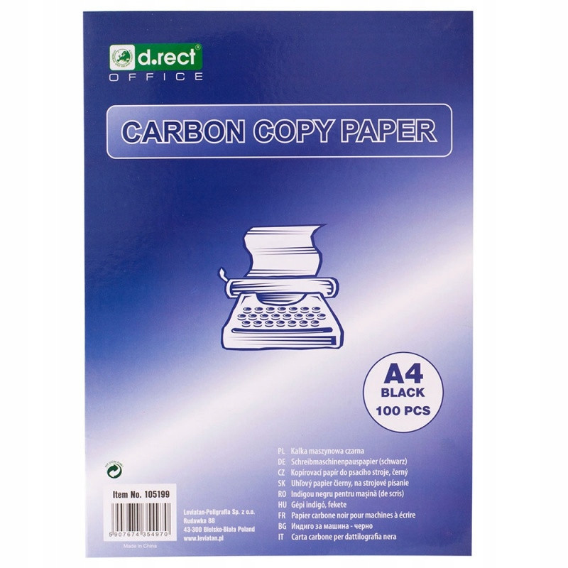 Kalka Czarna do Maszyny do Pisania Opakowanie 100k Kod producenta Kalka do Kopiowania Dokumentów Rysunków