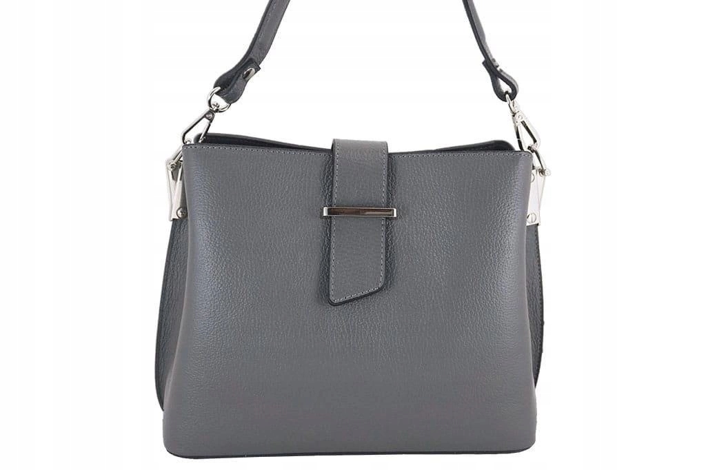 Taška z přírodní kůže typu kufřík, šedá