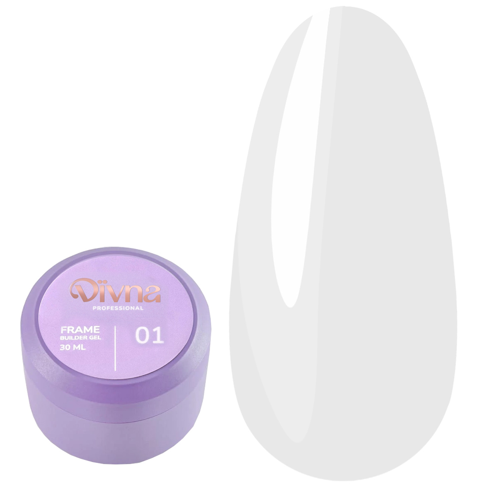 Stavební gel Divna Frame Builder Gel 01 mléčný 30 g