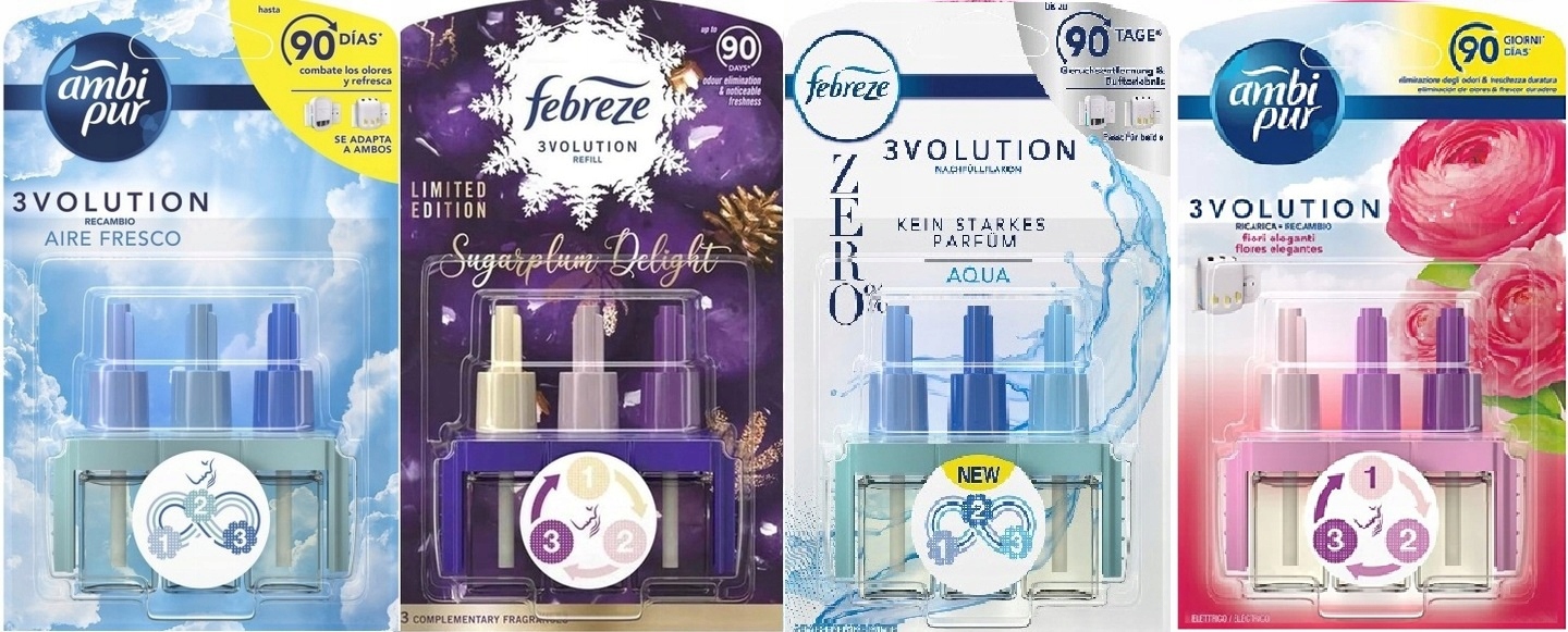 Ambi Pur 3Volution Sada 4 vůní MIX náhradních dílů pro zařízení 4x20 ml