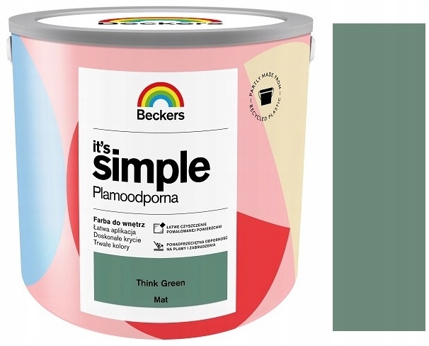 Beckers It`s Simple Plamoodporna Farba Do Ścian I Sufitów Think Green 5L
