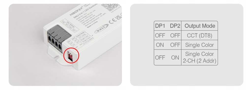 MiBoxer DL2 DALI-2 (DT8) sterownik LED CCT / Single Color 2-kanały Typ sterownik