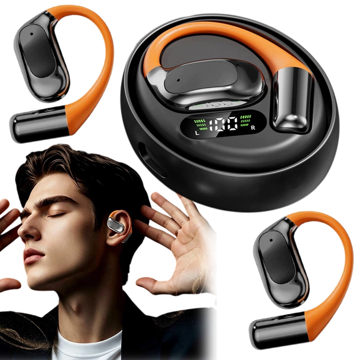 Překladač Bluetooth 6.0 Sluchátka S Překladačem 139 Jazyků Otevřená Do Uší
