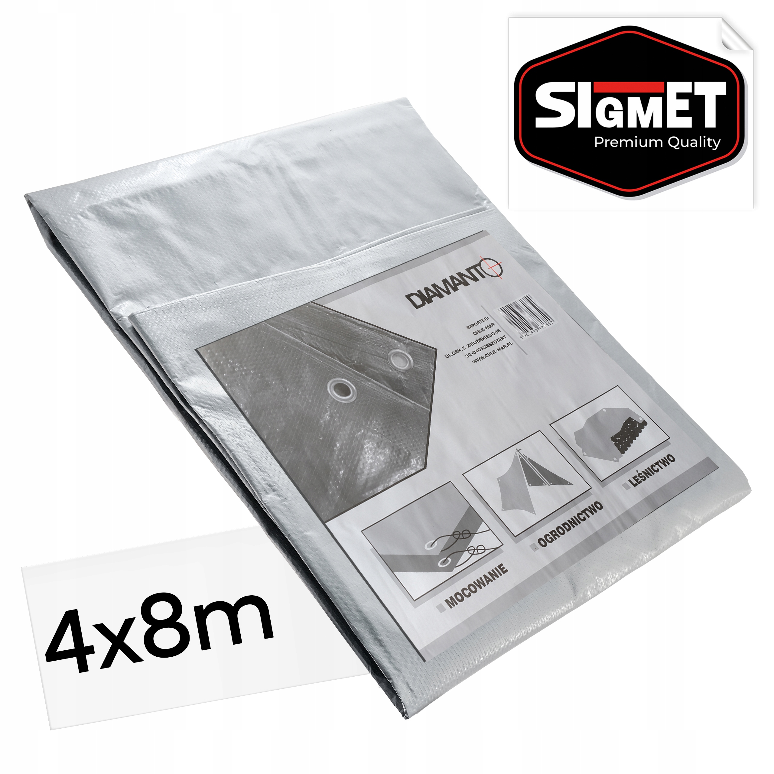 Plachta stříbrná 4x8 m Plachta Premium Silná Plachta Pevná