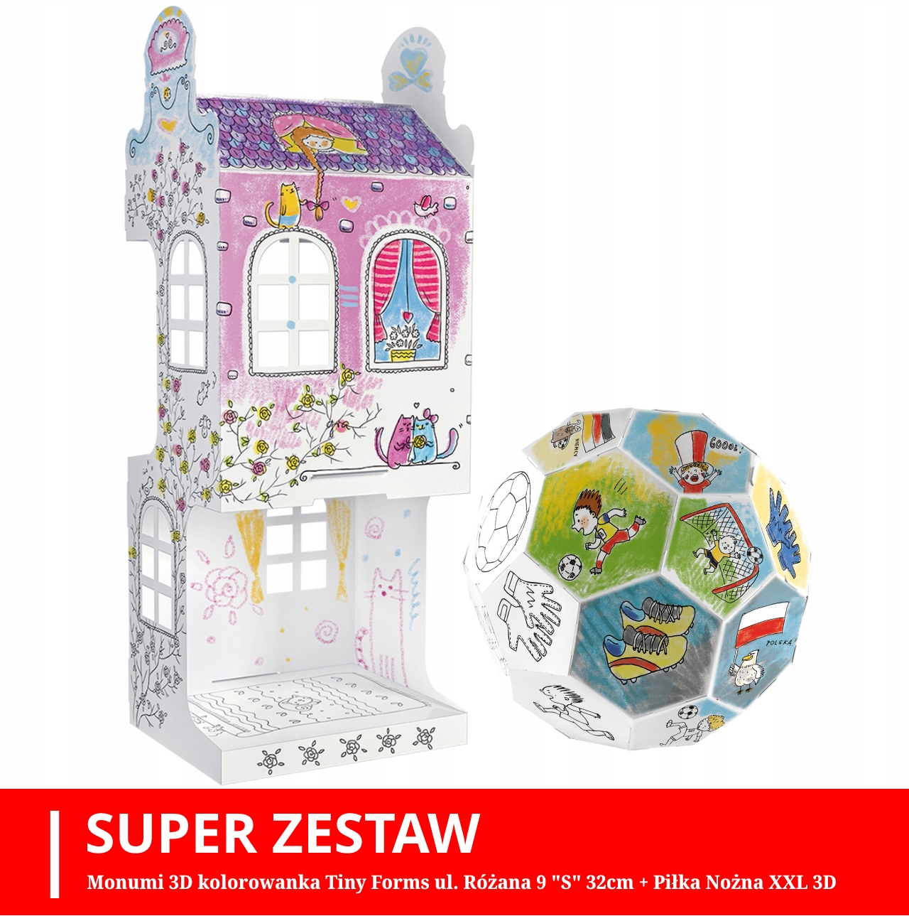 

Monumi 3D kolorowanka Monumi Piłka 3D w Zestawie
