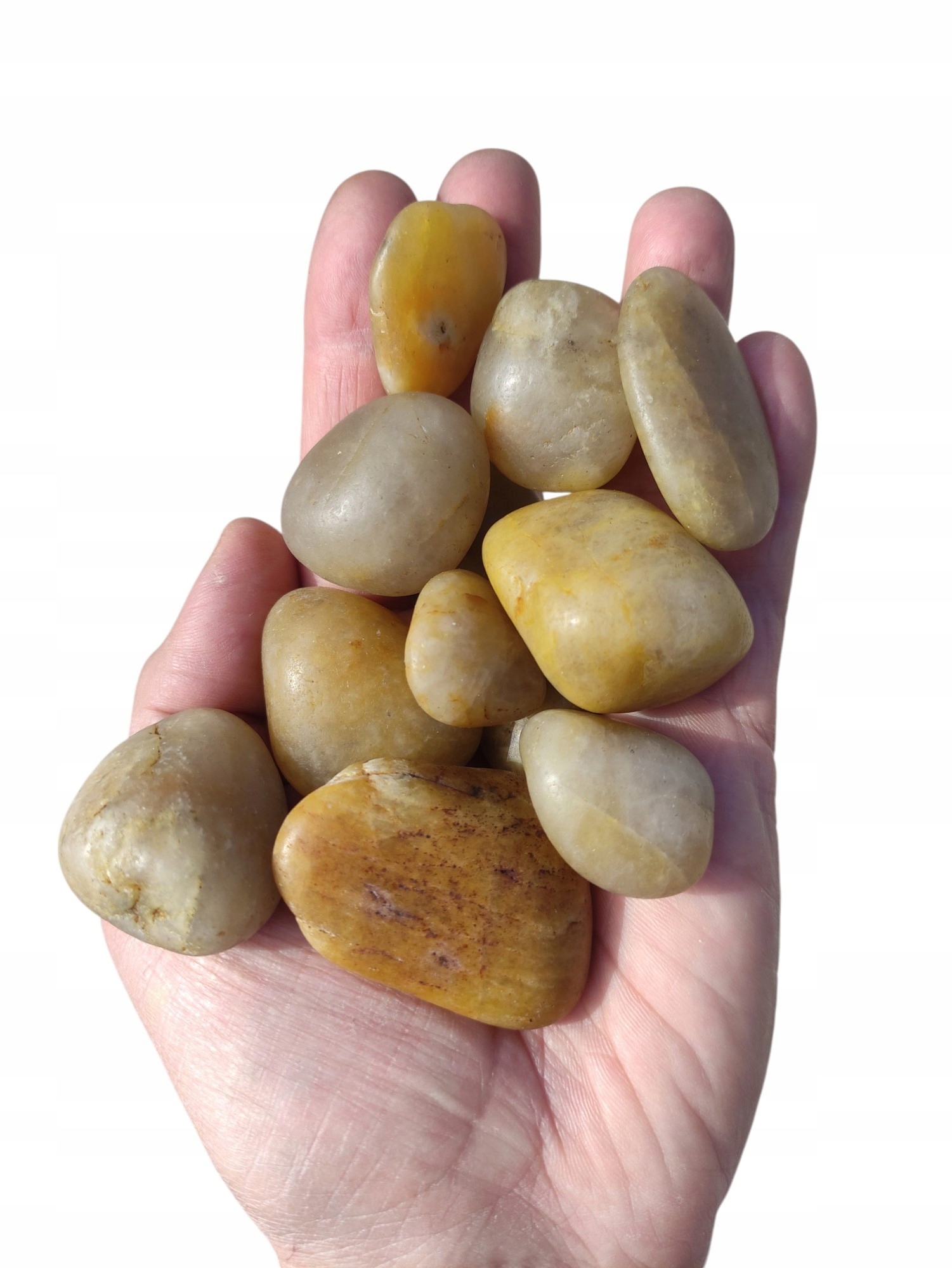 Přírodní Kámen Oblázek Žlutý Kalcit Alabaster Gold Afrika 1-3 cm 24 kg