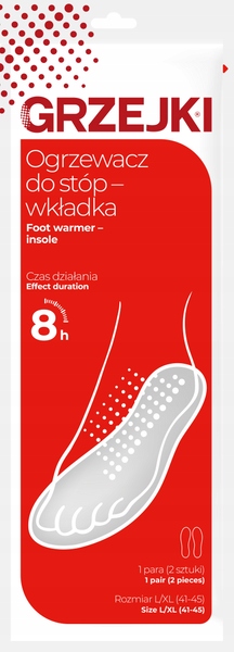 10 x Ohřívače na nohy vložky do bot balení 1 Pár Grzejki L-Xl
