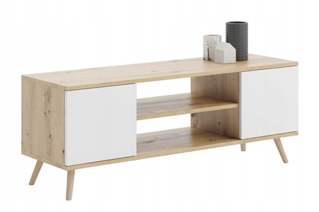 Rtv skrinka Focus 155 cm Dub artisan biela Stolík pod televízor