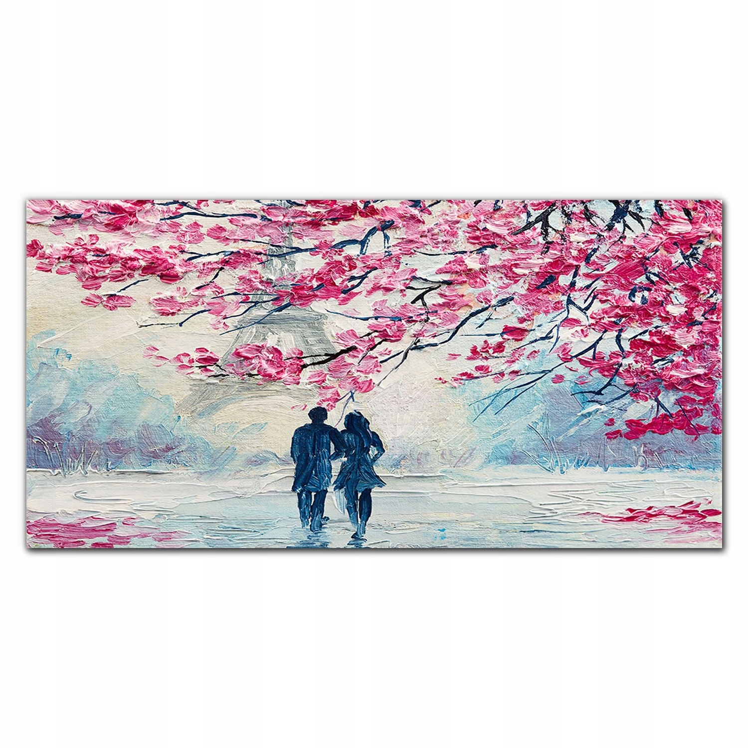 

Obraz szklany Malarstwo para Paryż wieża 100x50 cm