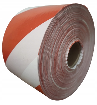 TAŚMA OSTRZEGAWCZA biało czerwona 500 M B Gruba oznaczeniowa wygrodzeniowa Marka Paper-tech