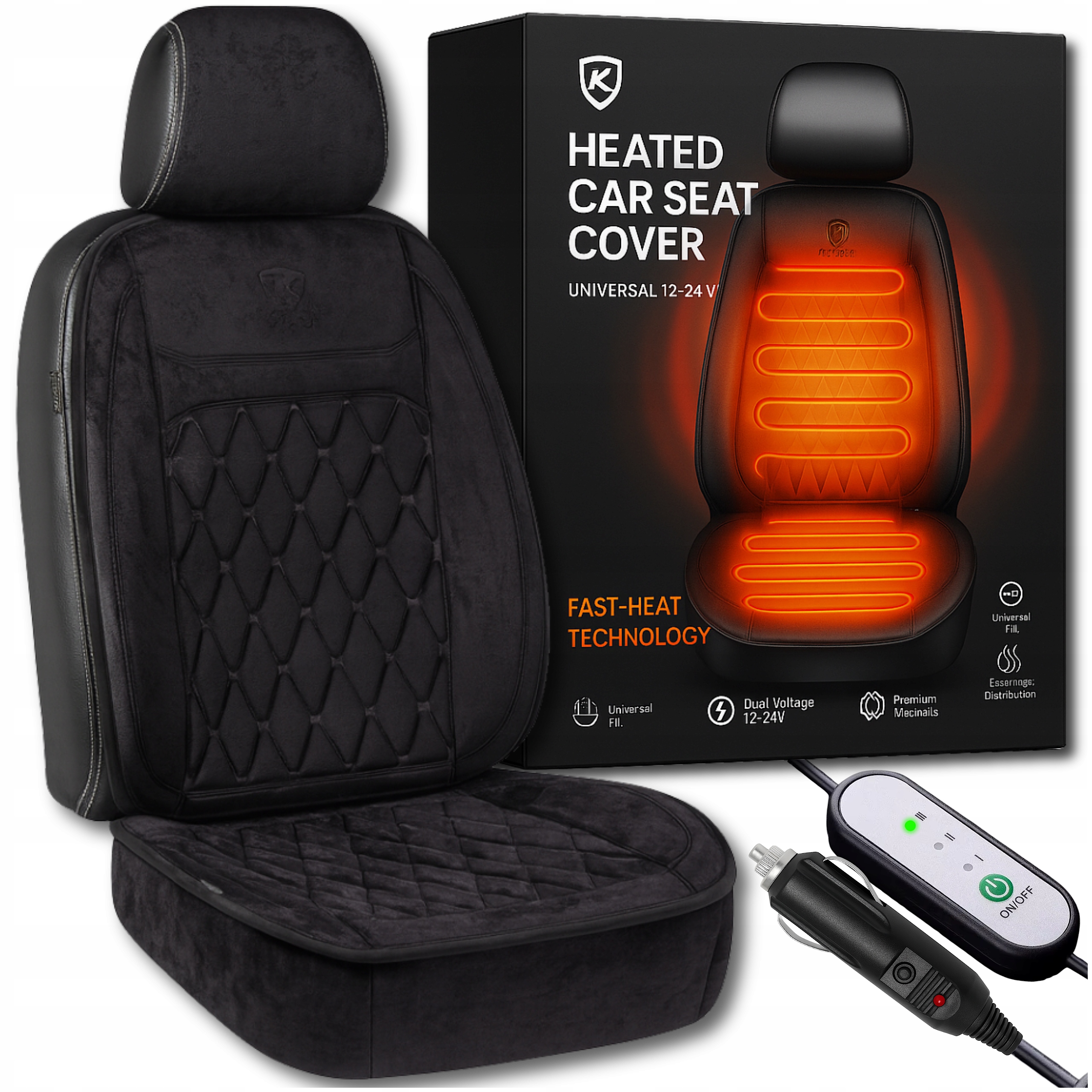 Mata Grzewcza Podgrzewana Fotela 12-24V Pokrowiec Ogrzewany Na Siedzenie