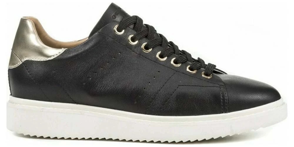 Geox Dámské polobotky D Thymar A velikost 37 černé, kůže, zlatý detail