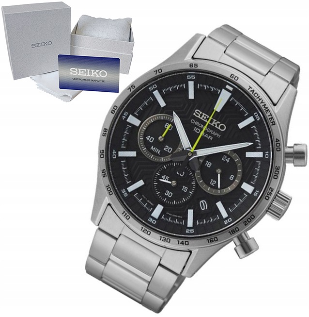 Pánské Hodinky Seiko Sportovní Chronograf Safírové Sklo 10 Barů Krabička