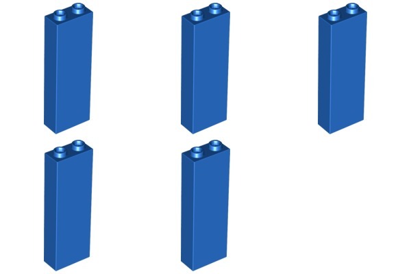 

Lego 2454 Filar 1x2x5 niebieski Nowy (20g) 5 szt.