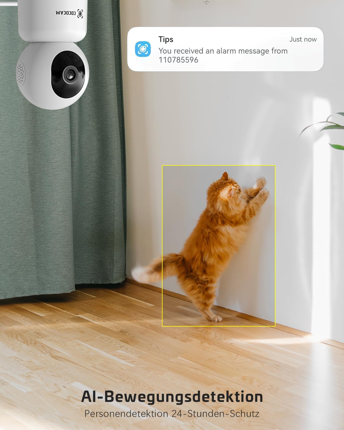 COCOCAM Kamera Wewnętrzna 5MP WiFi 24h Nagrywanie Ruch Audio Alexa — miniatura 4