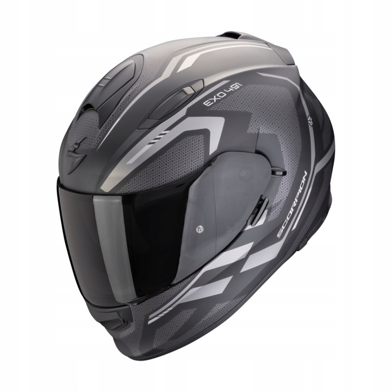 Prilba Scorpion EXO-491 Kripta Mat Čierna-strieborná (XL)