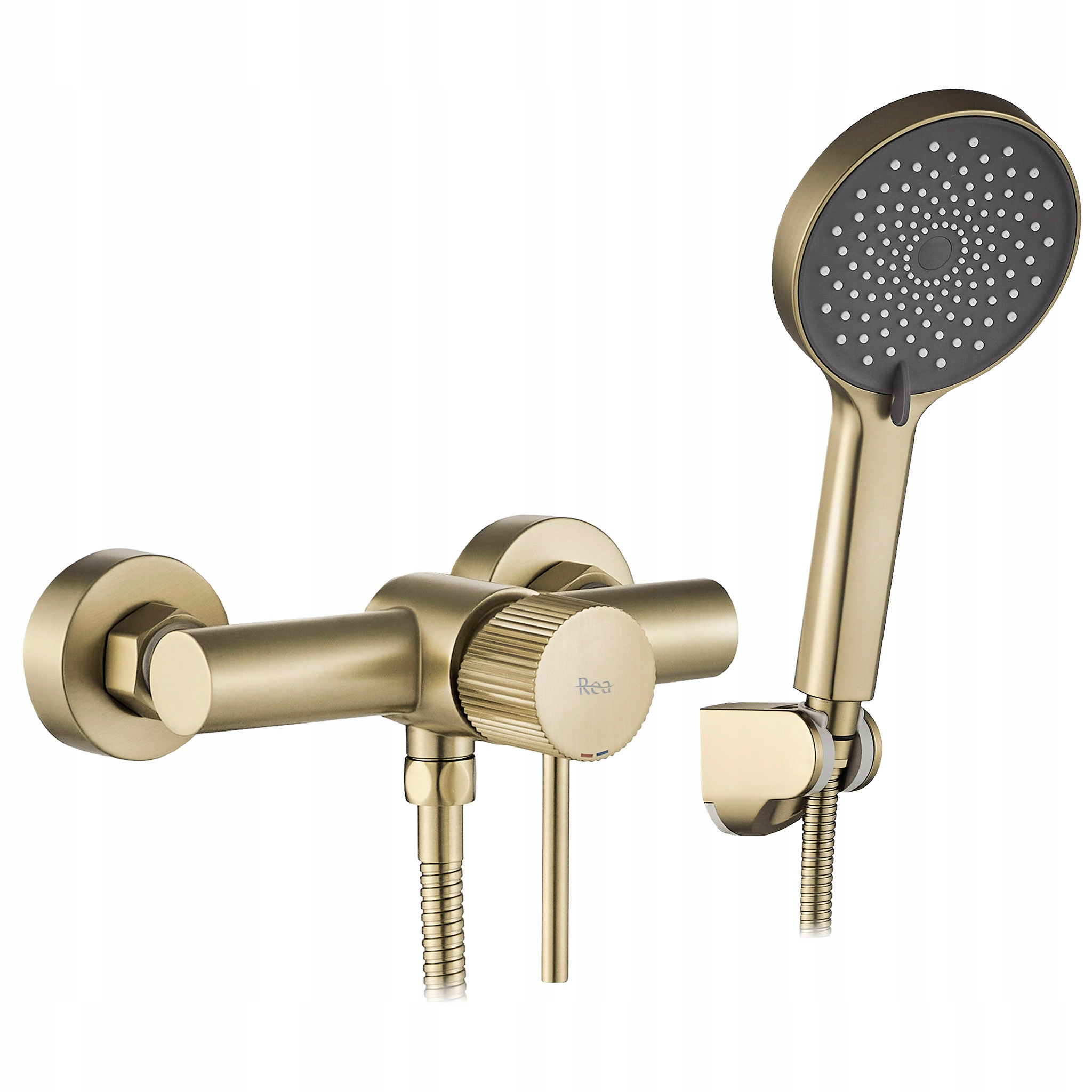 Sprchová Baterie Zlatá Rea Lungo Stripe Kartáčovaná S Hlavicí