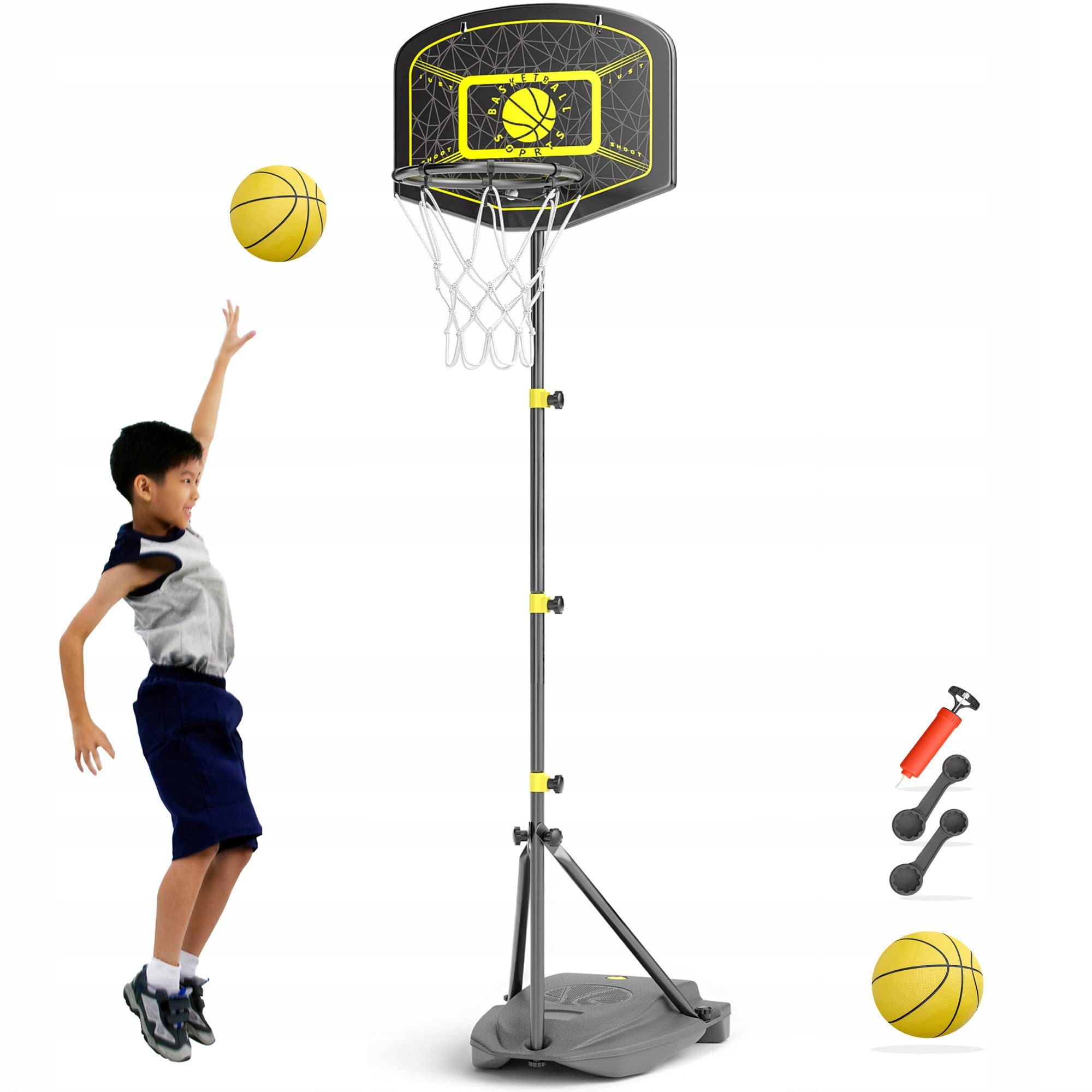 Košík Na Basketbal pro děti Nastavitelný Skládací Stojan 110-190 CM Set