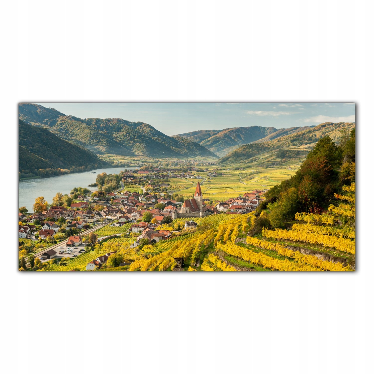 Vesnice Podzim Krajina 120x60 Lacobel do kuchyně