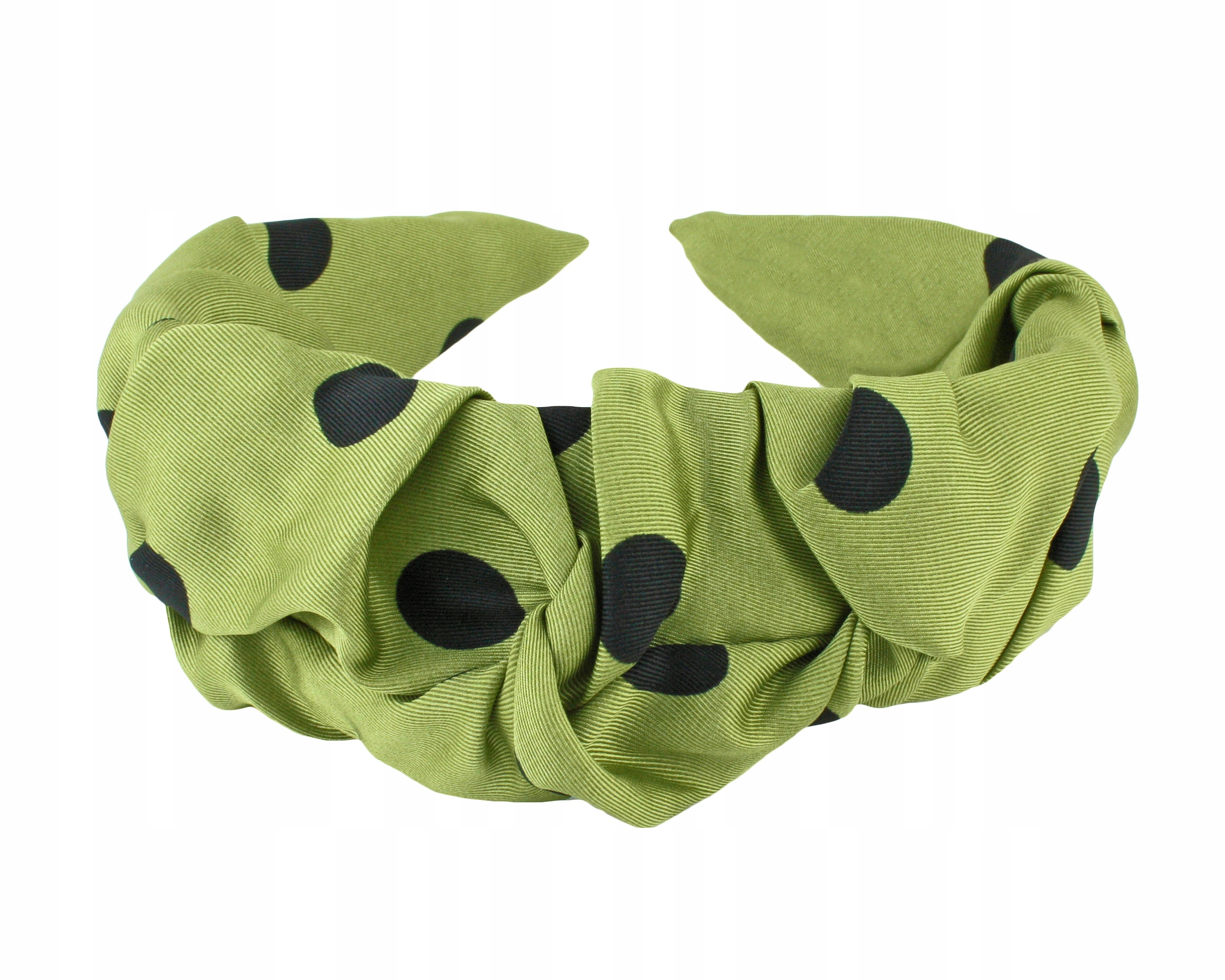 

Opaska Do Włosów Zielona Oliwkowa W Czarne Grochy