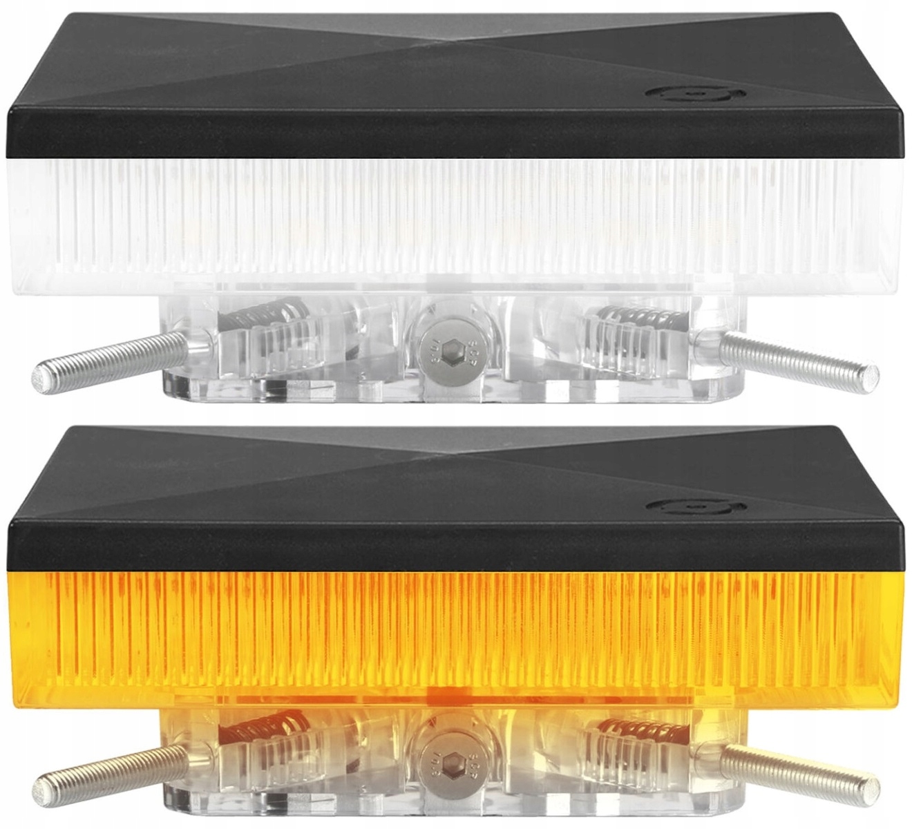 Signalizační sloupková lampa žlutá s funkcí bílého osvětlení na sloupek