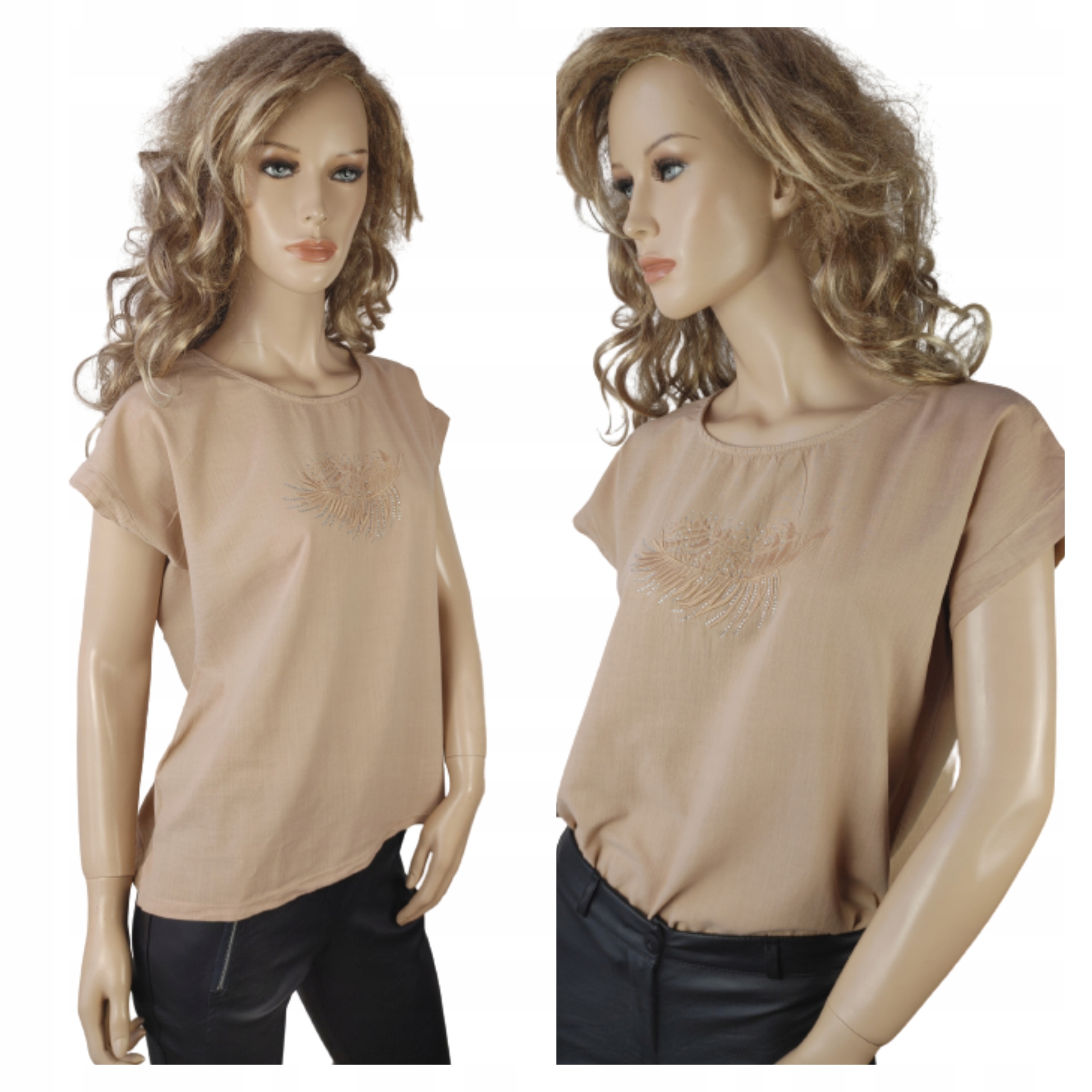 

Gładka z nadrukiem Bluzka Latynka T-shirt r: 38-44