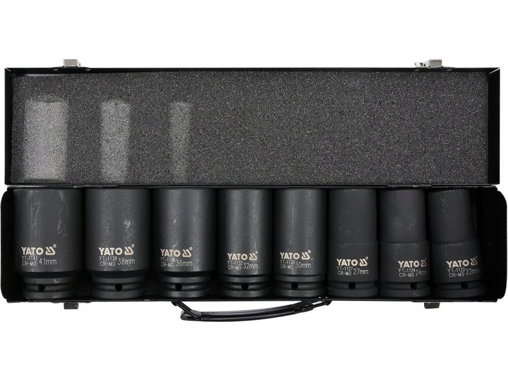 Yato Nasadki Udarowe Długie 3/4 Klucze Nasadowe 22-41mm Kute zestaw YT-1155
