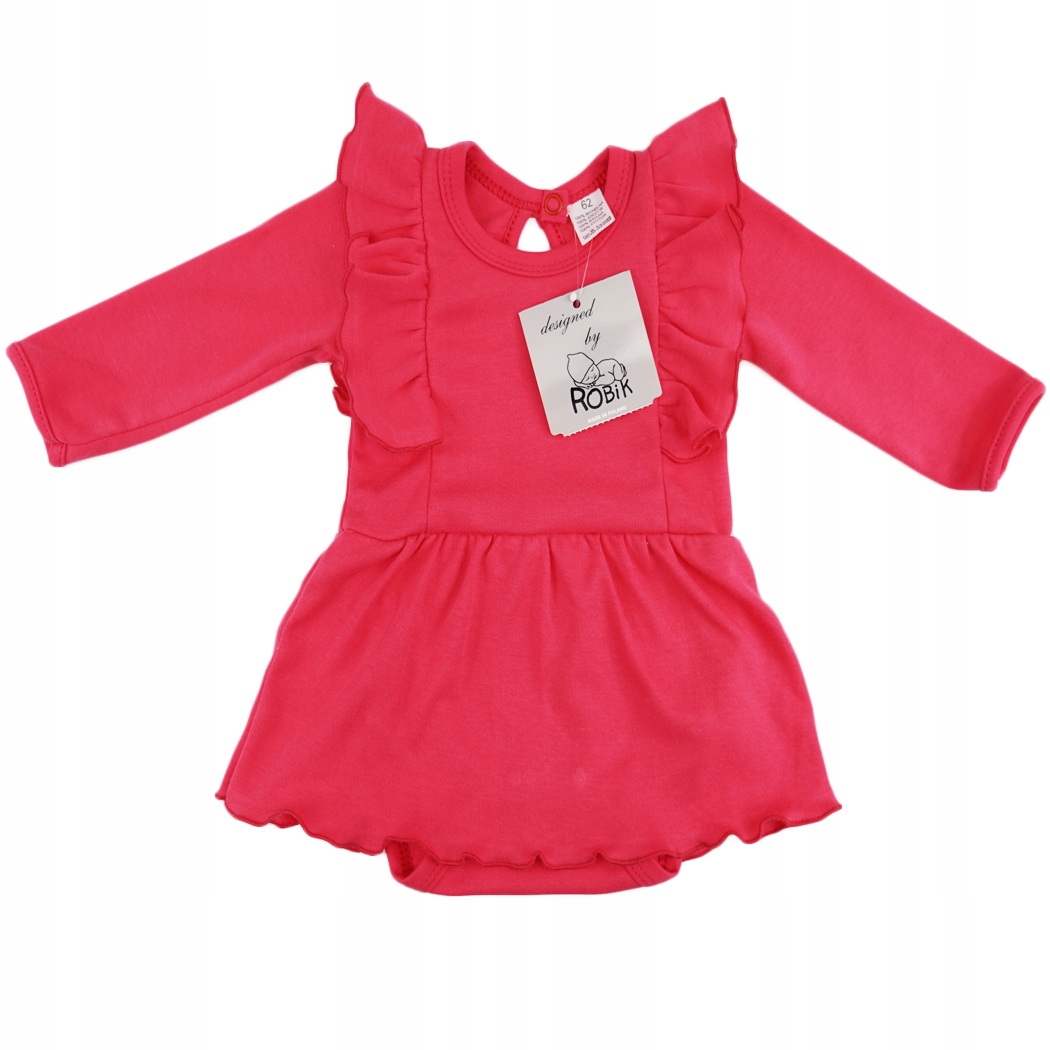 

Malinowa Body Sukienka r.86 długi rękaw z falbanką