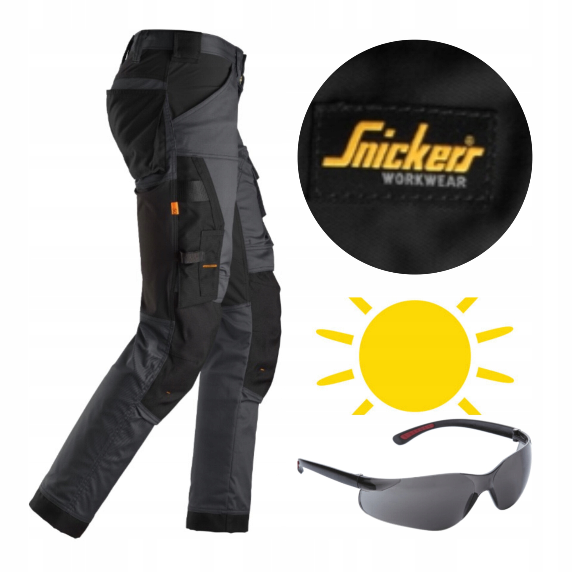 Pracovní kalhoty Snickers Stretch AllroundWork 6341 brýle Antacytové 52