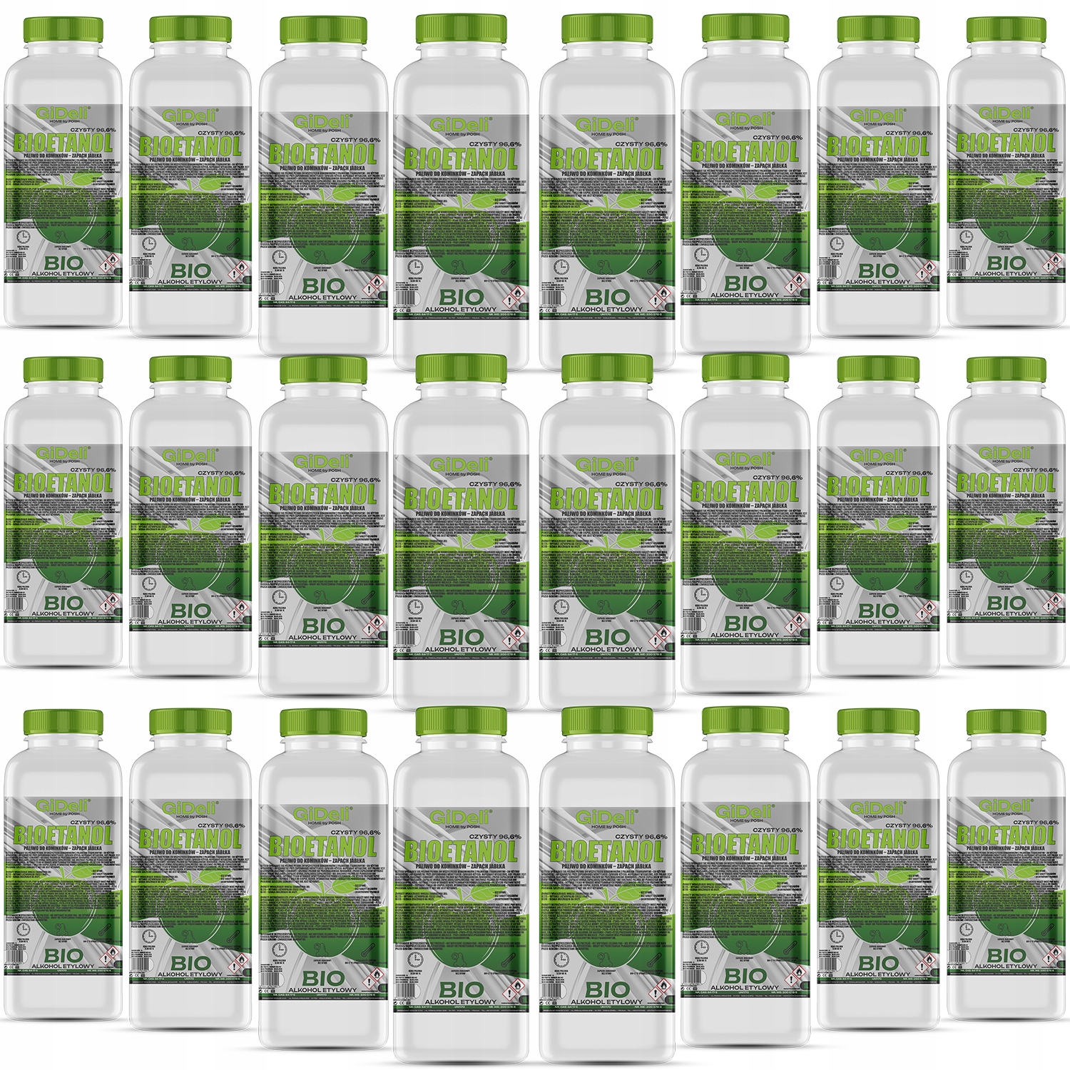 Bioetanol do krbu 24x1L s vôňou zeleného jablka, biopalivo
