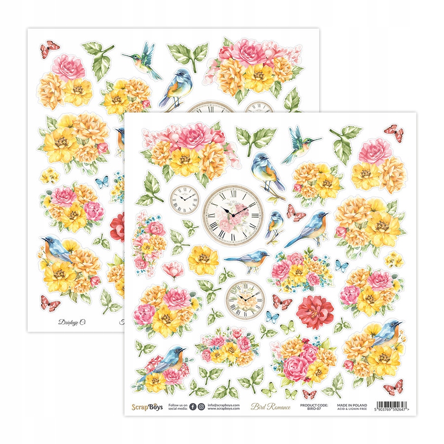 papier scrapbooking Bird Romance