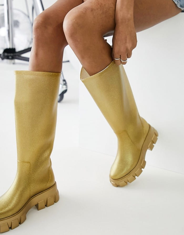 ASO DESIGN ZŁOTE WSUWANE KALOSZE (37) Marka inna