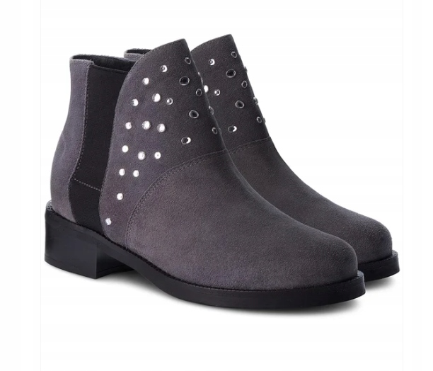 Eva Minge Dámské Kožené Kotníkové Boty Šedé 40 0FX13* EU40 0FX