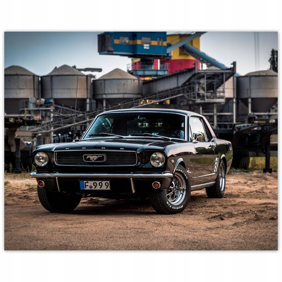

Plakat 50x40 Czarny Ford mustang Auto