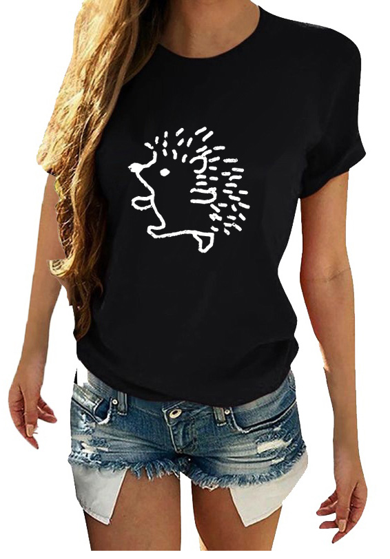 T-SHIRT KOSZULKA DAMSKA Z NADRUKIEM JEŻYK M