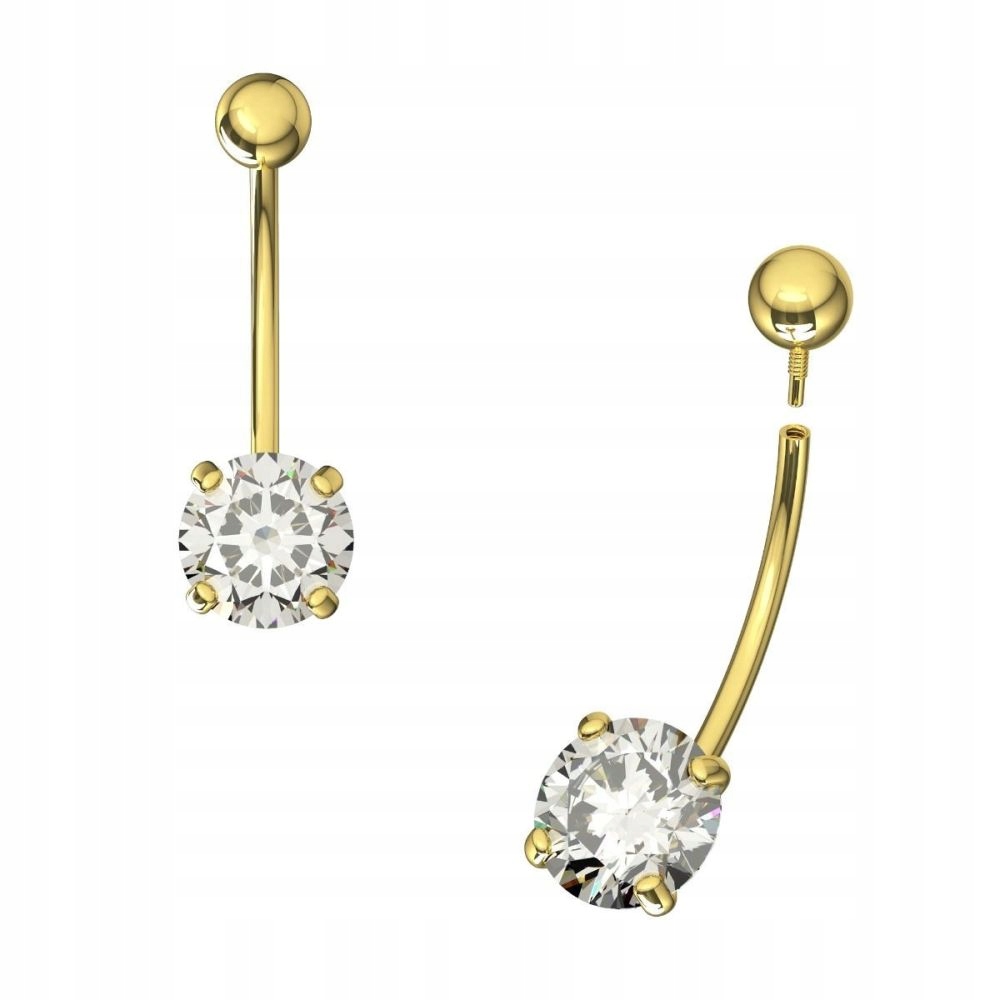 Zlatý piercing do pupíku pr. 585 14 karátů KZ18