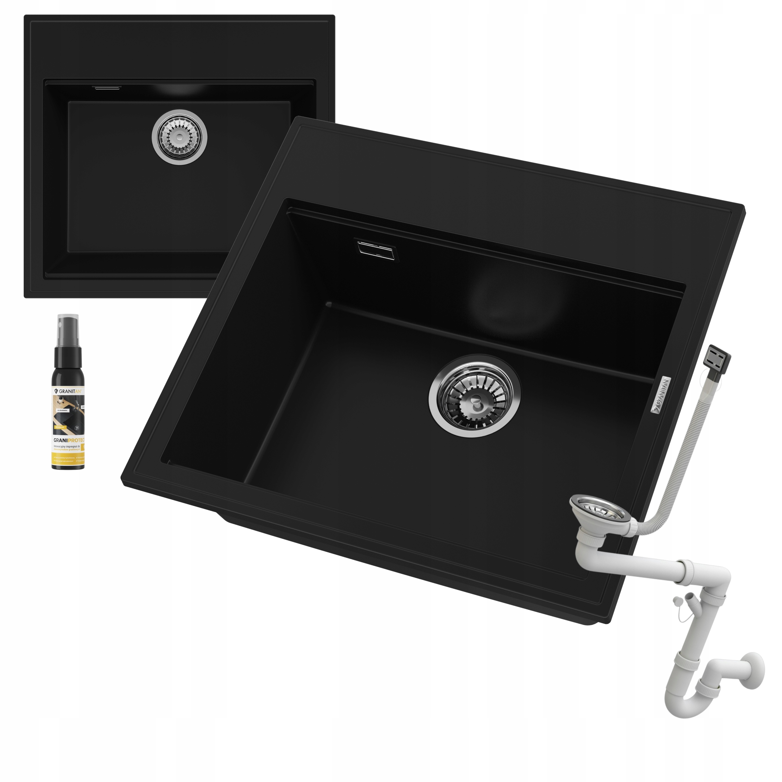 Granitový jednokomorový drez Verno, kuchynský drez Syfon, 5 farieb