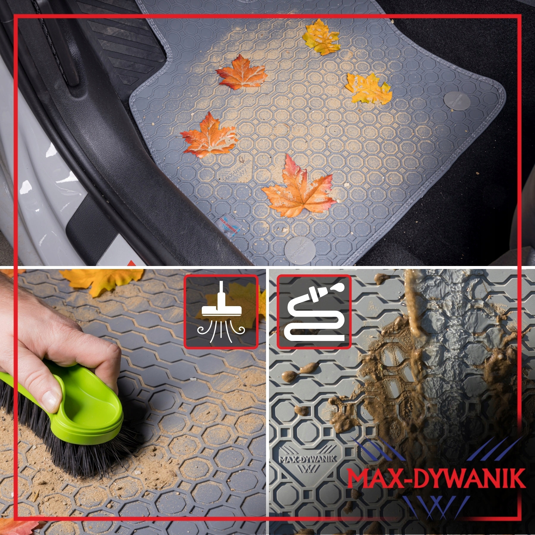 Mercedes C-klasa W201 1982-1993 Dywaniki gumowe Kolor popielaty