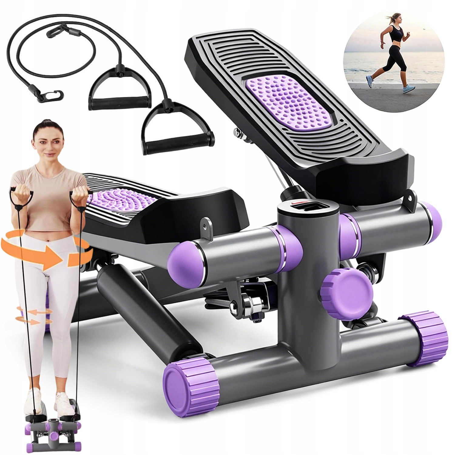 Stepper Stepper Jednoduchý S Posilovacími Lany Počítadlo LCD Regulace Fitness