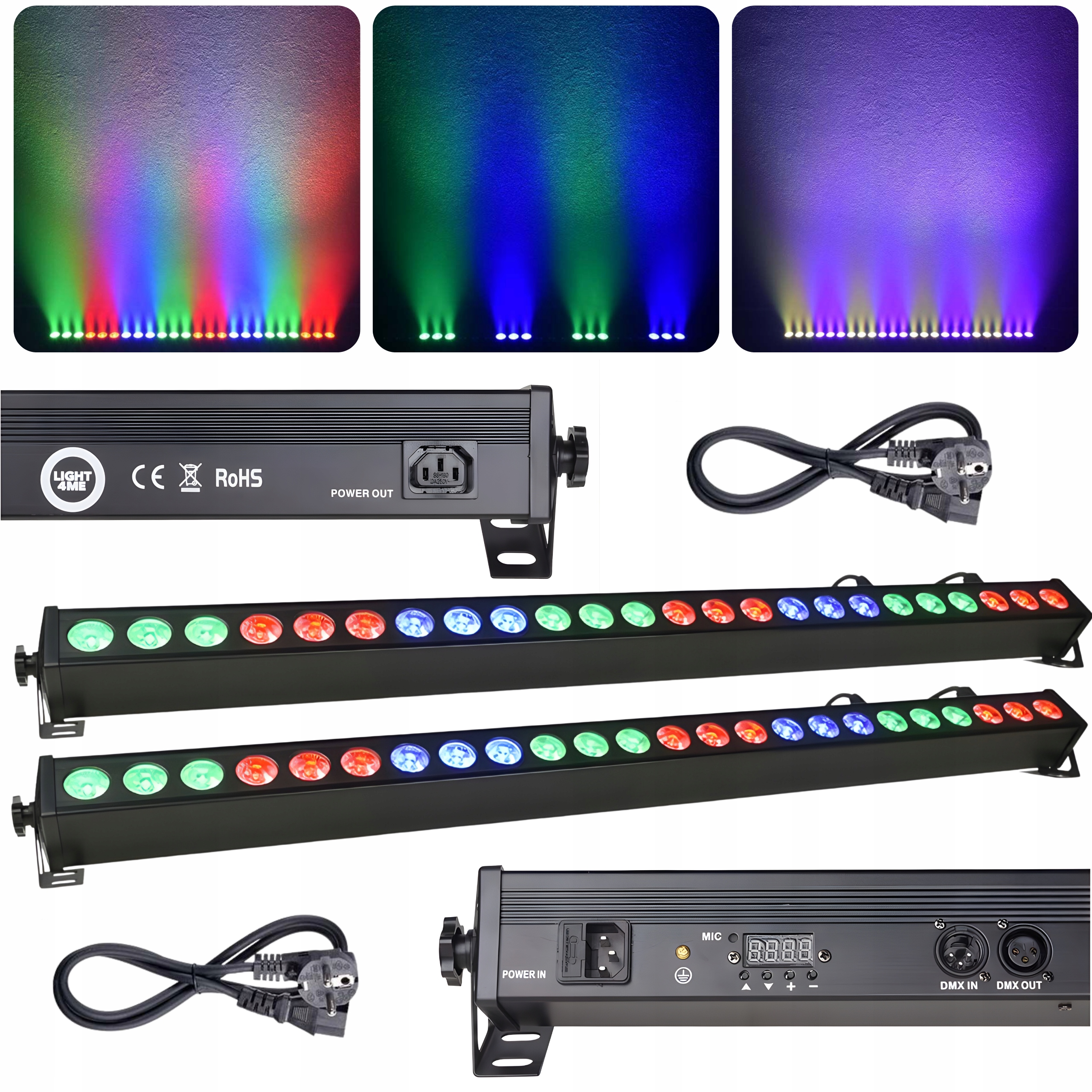 2x Led Osvětlovací Lišta LIGHT4ME Deco Bar 24x3W Led Rgb