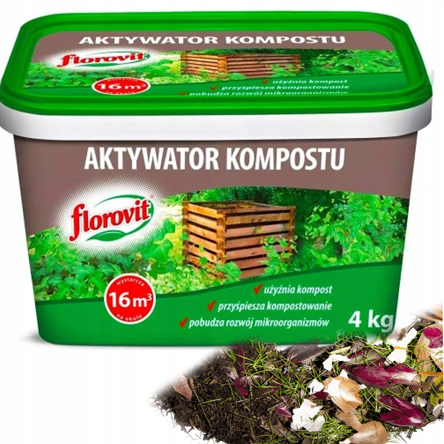 AKTYWATOR DO KOMPOSTU KOMPOSTOWANIA KOMPOSTER 4KG NAWÓZ FLOROVIT