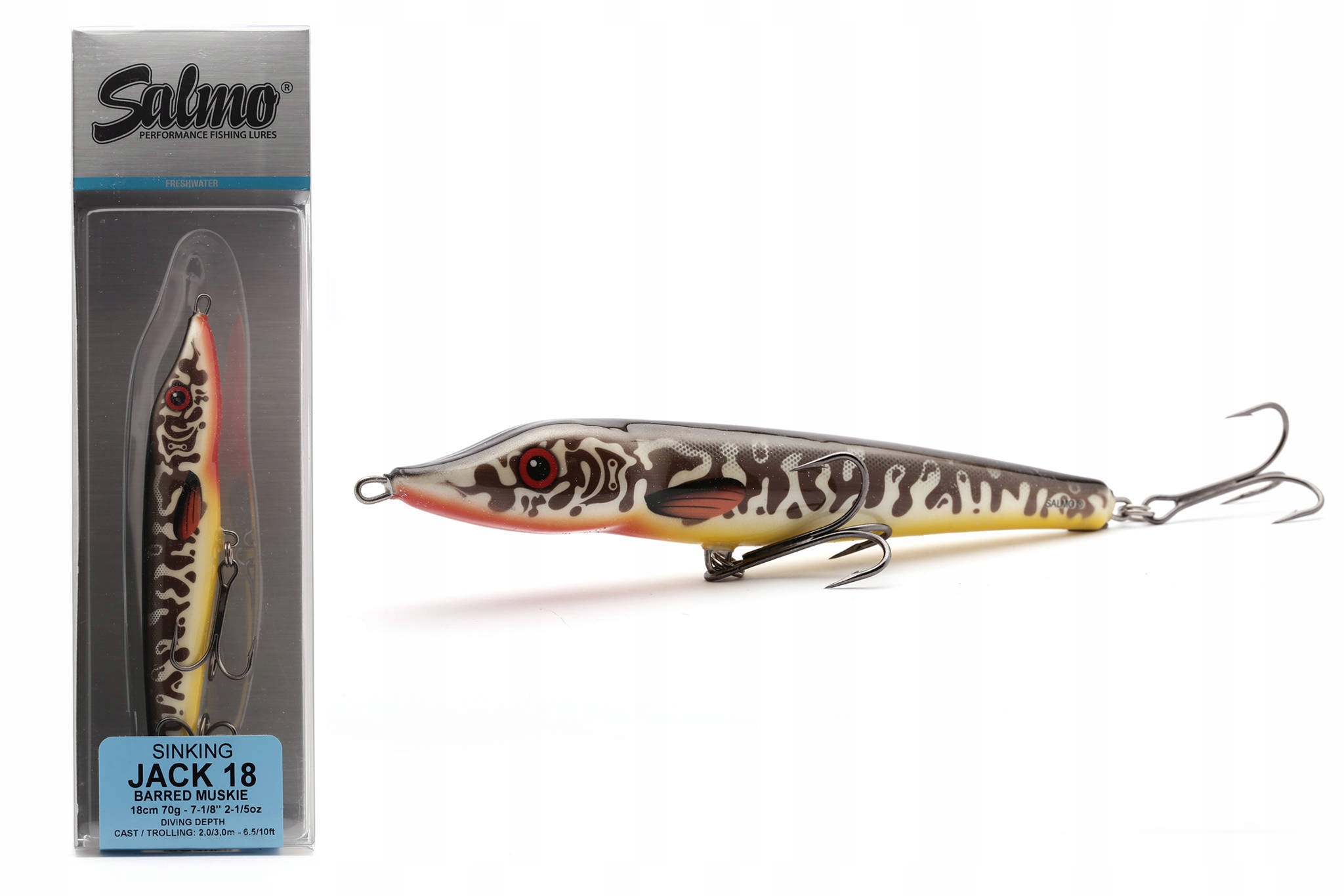 Wobler Salmo Jack Sinking Barred Muskie 18cm