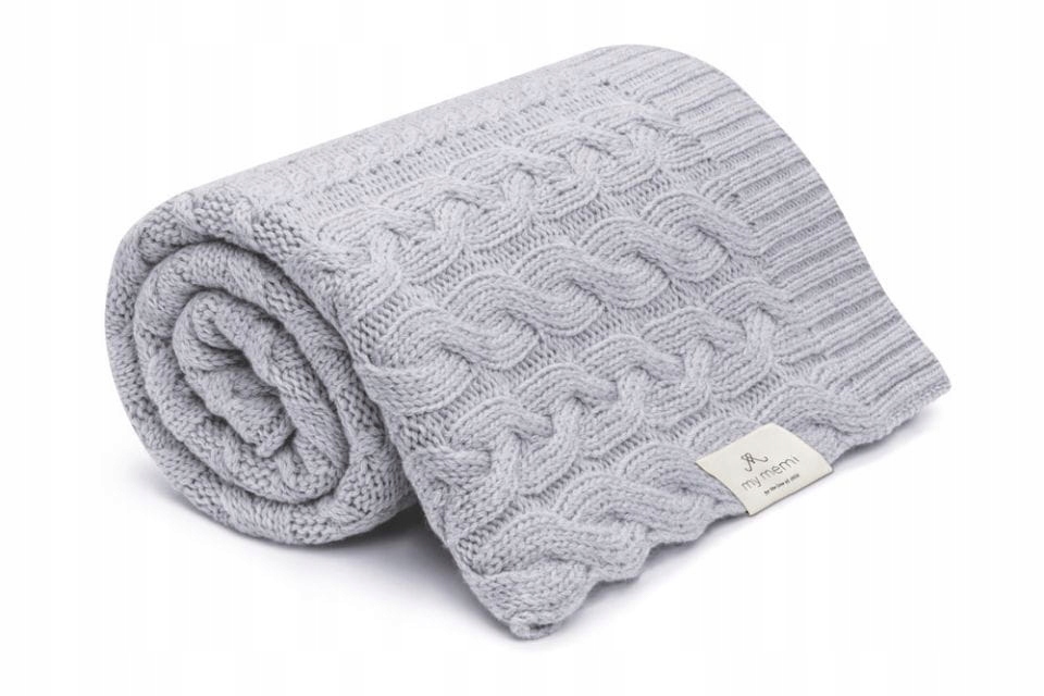 

Koc Warkocz 100% Wełna Merino Grey My Memi