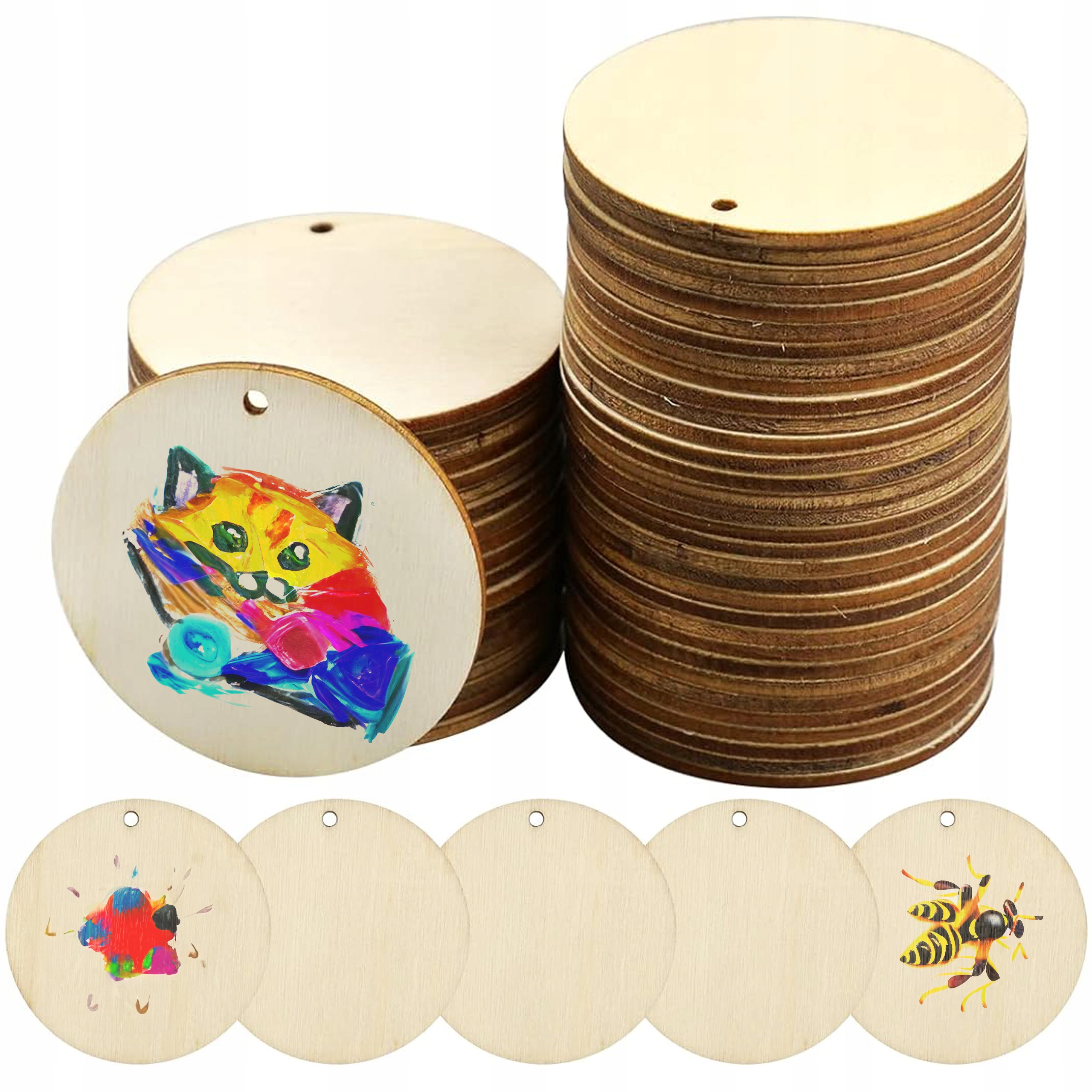 Dřevěná kola s Dírkou 100ks Překližka na malování Kolo 8cm Přívěsky