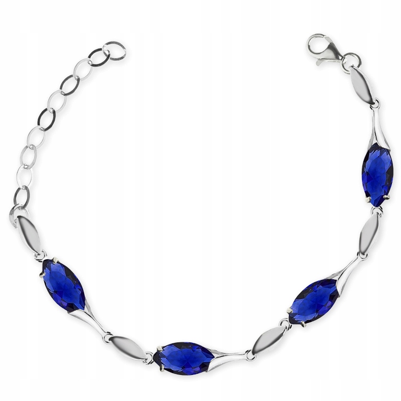 Stříbrný Náramek Se Safírovými Zirkony