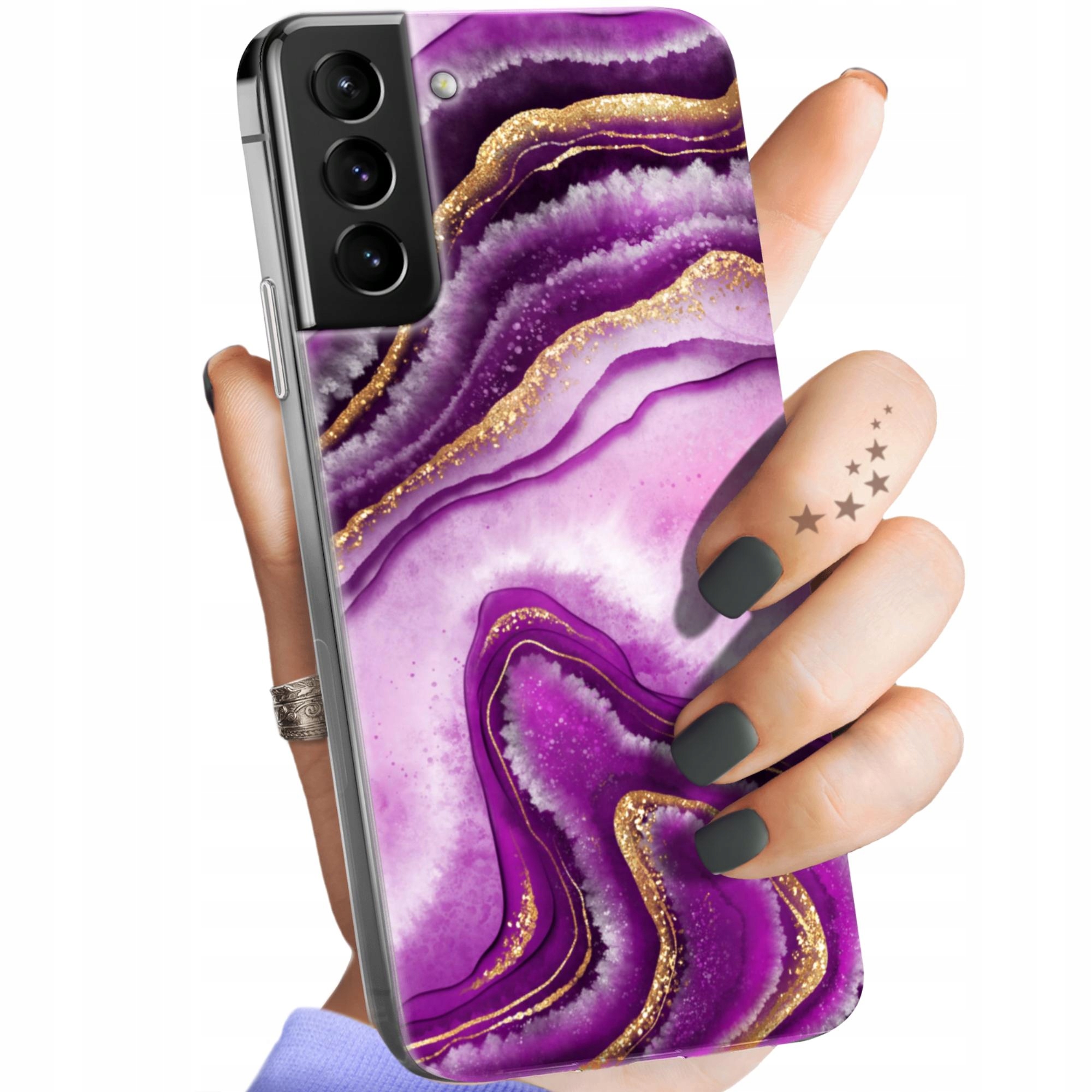 Etui Do Samsung Galaxy S21 Ultra 5G Różowy Marmur Purpura Róż Marmur