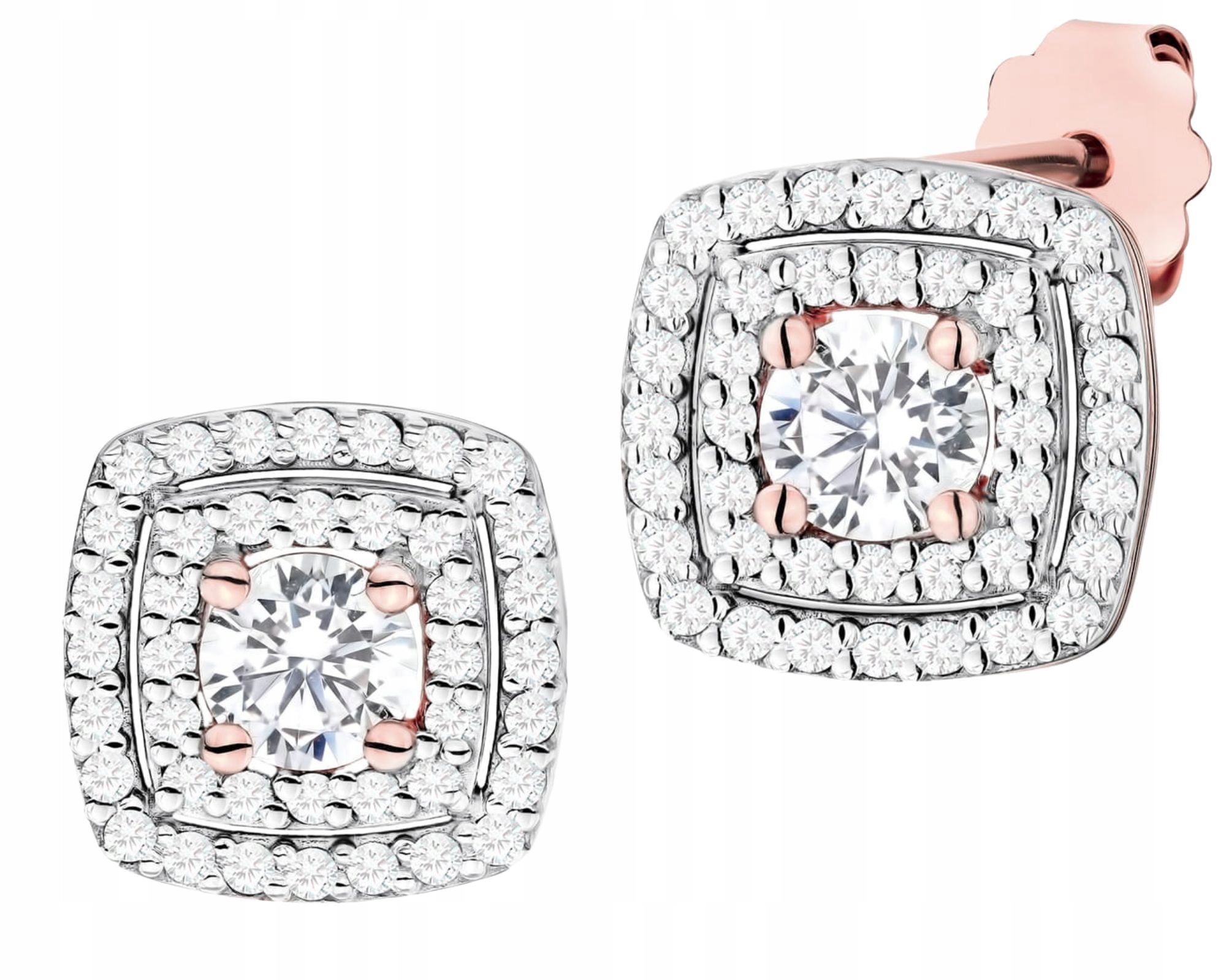 Růžové Zlato Náušnice S Laboratorními Brilianty Zlato 585 Dárek