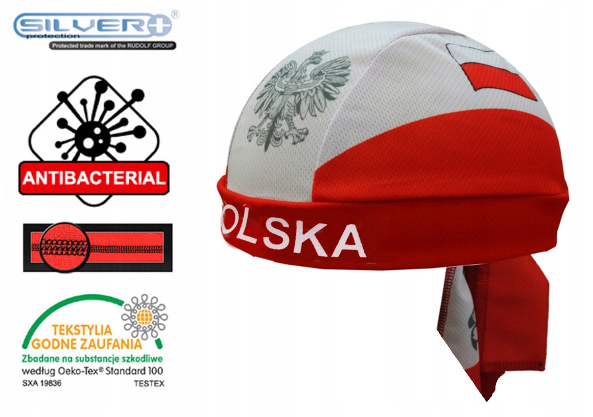 GP CZAPKA MĘSKA BANDANA POLSKA ORZEŁ Materiał dominujący poliester