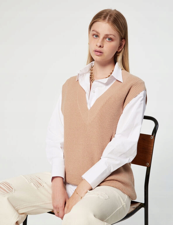 

Jennyfer_dzianinowa Kamizelka Sweter Oversize R.s