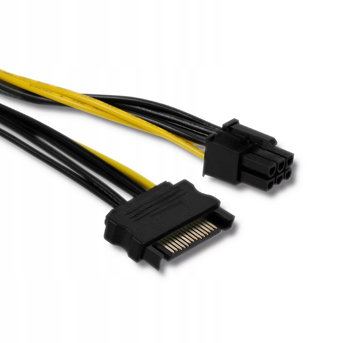 

Qoltec Kabel zasilający Sata 15pin męski PCI-E6pin